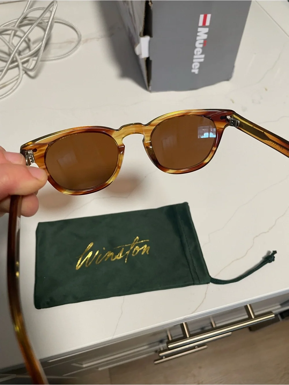 Winston Women's Tortoiseshell Sunglasses with Amber Brown Lenses